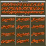 Personalized Olive White-Orange Pinstripe Authentic Split Fashion Salute To Service Baseball Jersey Team Custom Name and Number