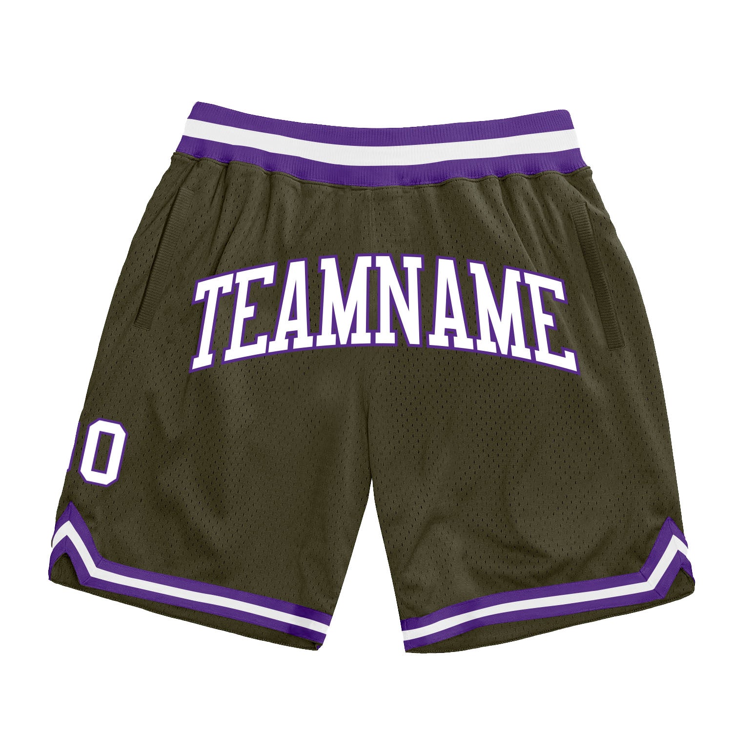 Personalized Olive White-Purple Authentic Throwback Salute To Service Basketball Shorts Team Custom Name and Number