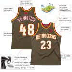 Personalized Olive White-Red Authentic Throwback Salute To Service Basketball Jersey Team Custom Name and Number