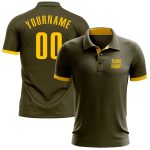 Personalized Olive Yellow Performance Salute To Service Golf Polo Shirt Team Custom Name and Number