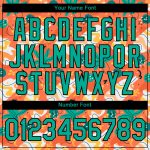 Personalized Orange Aqua-Black 3D Pattern Design Abstract Doodle Performance T-Shirt Team Custom Name and Number