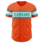 Personalized Orange Aqua-White Authentic Baseball Jersey