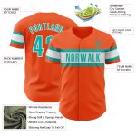Personalized Orange Aqua-White Authentic Baseball Jersey