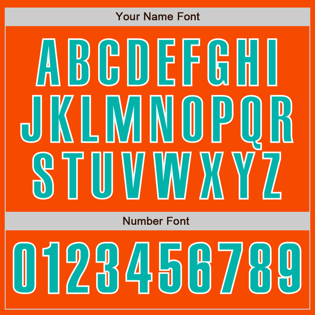 Personalized Orange Aqua-White Authentic Baseball Jersey Personalized Orange Aqua-White Authentic Baseball Jersey - Image 5