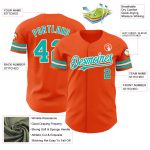 Personalized Orange Aqua-White Authentic Baseball Jersey Team Custom Name and Number
