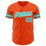 Personalized Orange Aqua-White Authentic Baseball Jersey Team Custom Name and Number
