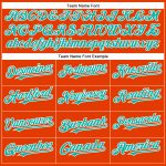 Personalized Orange Aqua-White Authentic Baseball Jersey Team Custom Name and Number