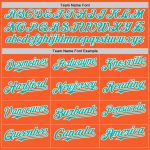 Personalized Orange Aqua-White Authentic Sleeveless Baseball Jersey Team Custom Name and Number