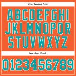Personalized Orange Aqua-White Long Sleeve Performance T-Shirt Team Custom Name and Number