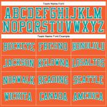 Personalized Orange Aqua-White Long Sleeve Performance T-Shirt Team Custom Name and Number