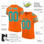 Personalized Orange Aqua-White Mesh Authentic Football Jersey
