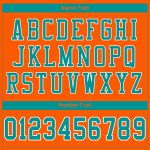 Personalized Orange Aqua-White Mesh Authentic Football Jersey