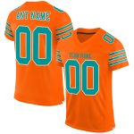Personalized Orange Aqua-White Mesh Authentic Football Jersey