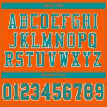 Personalized Orange Aqua-White Mesh Authentic Football Jersey Team Custom Name and Number