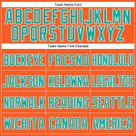 Personalized Orange Aqua-White Mesh Authentic Throwback Baseball Jersey Team Custom Name and Number