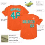Personalized Orange Aqua-White Mesh Authentic Throwback Baseball Jersey Team Custom Name and Number