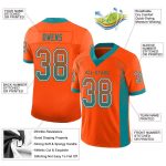 Personalized Orange Aqua-White Mesh Drift Fashion Football Jersey Team Custom Name and Number