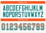 Personalized Orange Aqua-White Mesh Drift Fashion Football Jersey Team Custom Name and Number