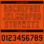 Personalized Orange Black 3D Pattern Design Bomber Full-Snap Varsity Letterman Jacket