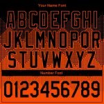Personalized Orange Black 3D Pattern Design Bomber Full-Snap Varsity Letterman Jacket Team Custom Name and Number