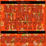 Personalized Orange Black 3D Pattern Design Northeast China Big Flower Authentic Baseball Jersey Team Custom Name and Number