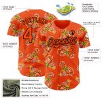 Personalized Orange Black 3D Pattern Design Northeast China Big Flower Authentic Baseball Jersey Team Custom Name and Number
