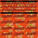 Personalized Orange Black 3D Pattern Design Northeast China Big Flower Authentic Baseball Jersey Team Custom Name and Number