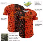 Personalized Orange Black 3D Pattern Design Rave Halloween Pumpkin Authentic Baseball Jersey Team Custom Name and Number