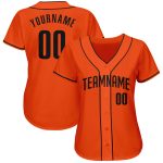 Personalized Orange Black Authentic Baseball Jersey Team Custom Name and Number