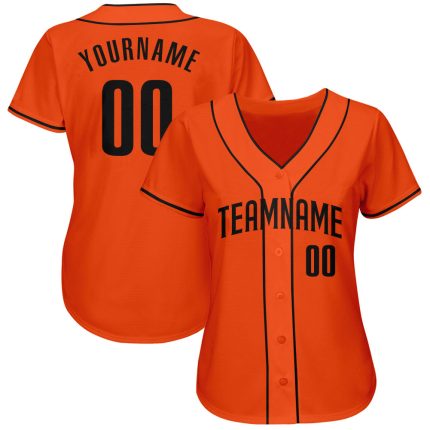 Personalized Orange Black Authentic Baseball Jersey Team Custom Name and Number