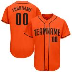 Personalized Orange Black Authentic Baseball Jersey Team Custom Name and Number