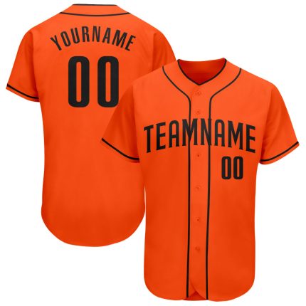 Personalized Orange Black Authentic Baseball Jersey Team Custom Name and Number
