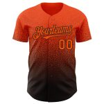 Personalized Orange Black Authentic Fade Fashion Baseball Jersey Team Custom Name and Number