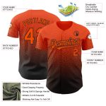 Personalized Orange Black Authentic Fade Fashion Baseball Jersey Team Custom Name and Number