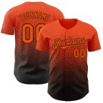 Personalized Orange Black Authentic Fade Fashion Baseball Jersey Team Custom Name and Number