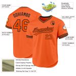 Personalized Orange Black Authentic Throwback Baseball Jersey Team Custom Name and Number