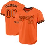 Personalized Orange Black Authentic Throwback Baseball Jersey Team Custom Name and Number