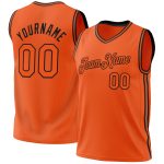 Personalized Orange Black Authentic Throwback Basketball Jersey Team Custom Name and Number
