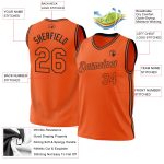 Personalized Orange Black Authentic Throwback Basketball Jersey Team Custom Name and Number