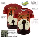 Personalized Orange Black-Bay Orange 3D Pattern Halloween Authentic Baseball Jersey Team Custom Name and Number
