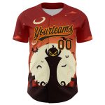 Personalized Orange Black-Bay Orange 3D Pattern Halloween Authentic Baseball Jersey Team Custom Name and Number