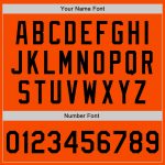 Personalized Orange Black Bomber Full-Snap Varsity Letterman Jacket Team Custom Name and Number