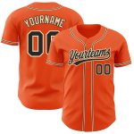 Personalized Orange Black-City Cream Authentic Baseball Jersey