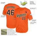 Personalized Orange Black-City Cream Mesh Authentic Throwback Baseball Jersey Team Custom Name and Number