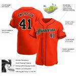 Personalized Orange Black-Cream Authentic Baseball Jersey