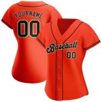Personalized Orange Black-Cream Authentic Baseball Jersey