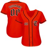 Personalized Orange Black-Cream Authentic Baseball Jersey Team Custom Name and Number