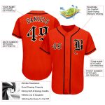 Personalized Orange Black-Cream Authentic Baseball Jersey Team Custom Name and Number