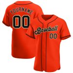 Personalized Orange Black-Cream Authentic Baseball Jersey