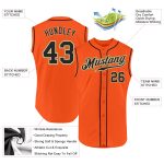 Personalized Orange Black-Cream Authentic Sleeveless Baseball Jersey Team Custom Name and Number